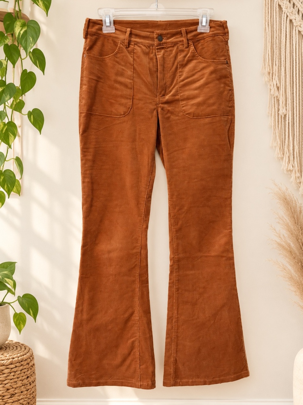 NWOT Fate Corduroy Flare Jeans in Rust Brown